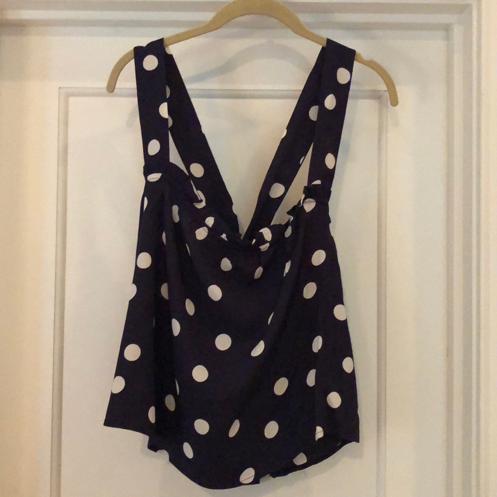 Navy and white ANTHROPOLOGIE cross-back top